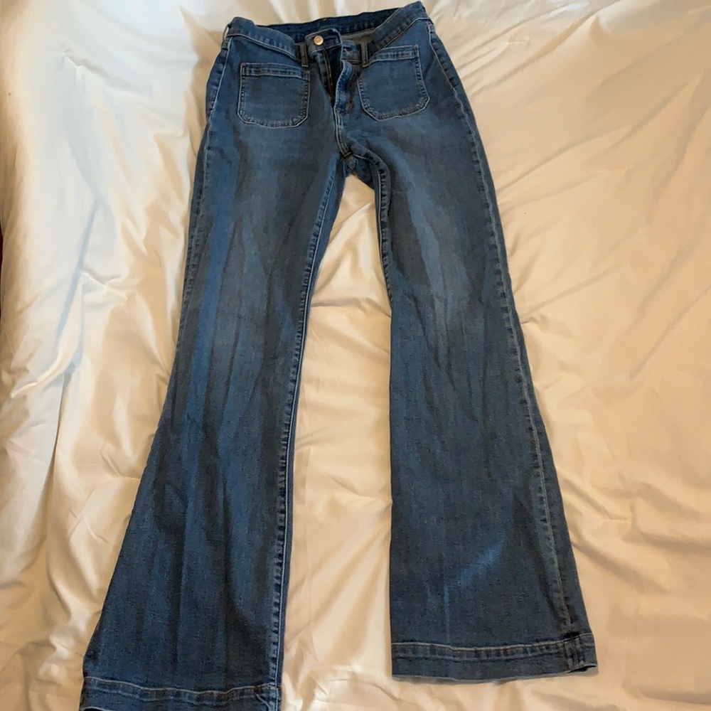 Flare front pocket jeans